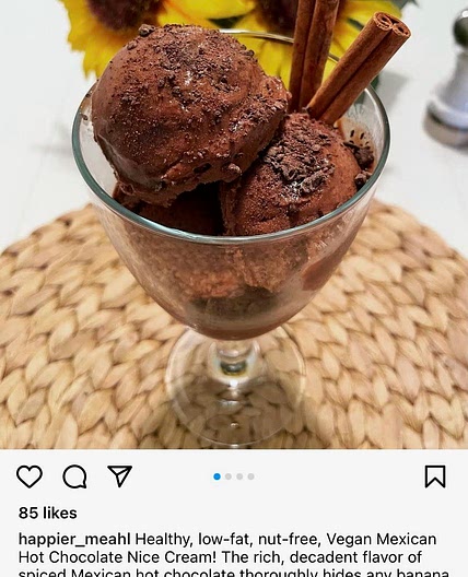 Healthv, low-fat, nut-free, Vegan Mexican Hot Chocolate Nice Cream