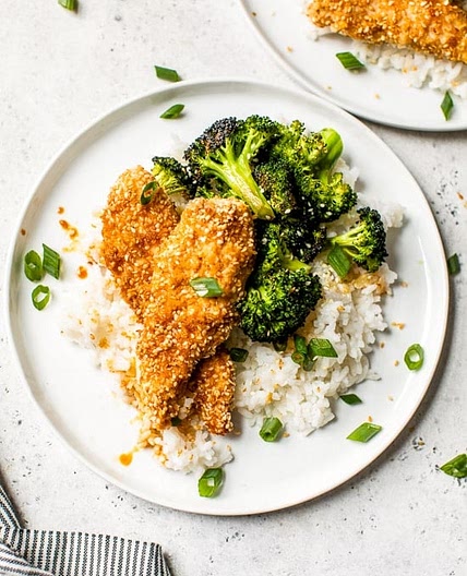 Sesame Encrusted Baked Chicken Tenders