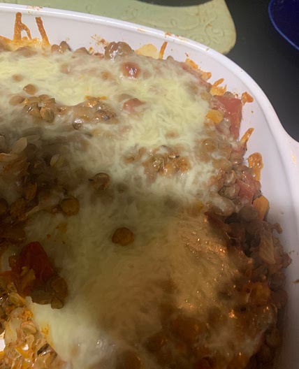 Cheesy Lentils and Rice
