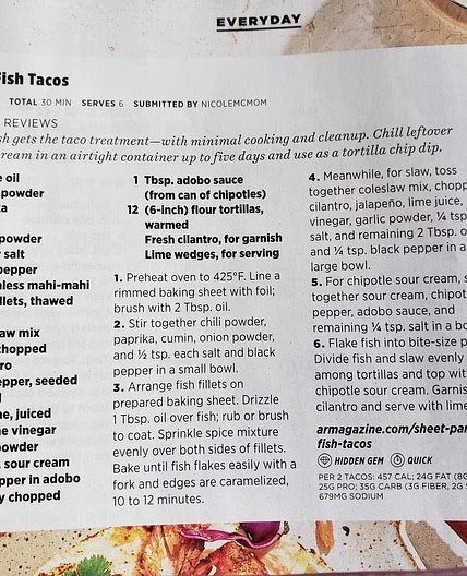 Sheet Tray Fish Tacos