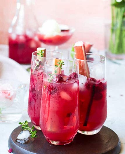 Rhubarb Raspberry Iced Tea with Rooibos