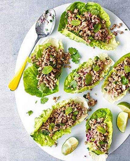 Thai green pork lettuce cups