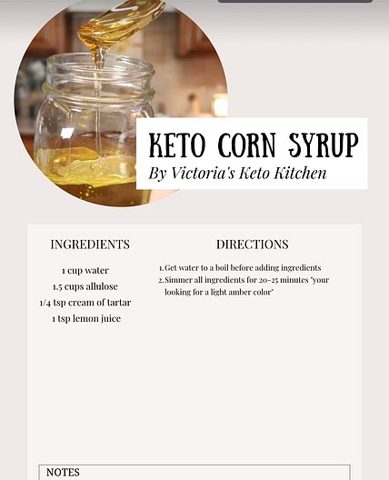 Victoria’s Keto Corn Syrup