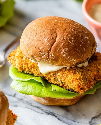 Air Fryer Salmon Fish Sandwich
