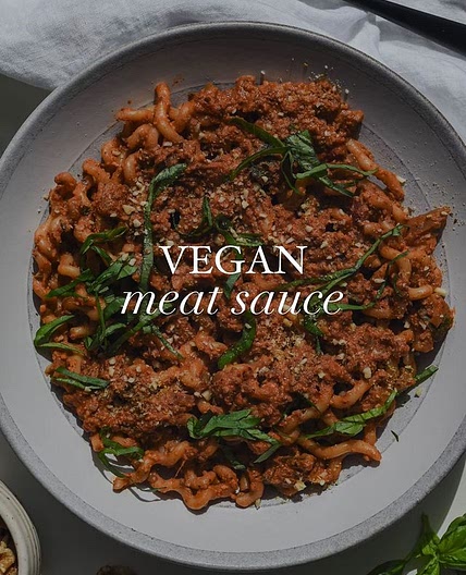 Vegan Meat Sauce + Spaghetti