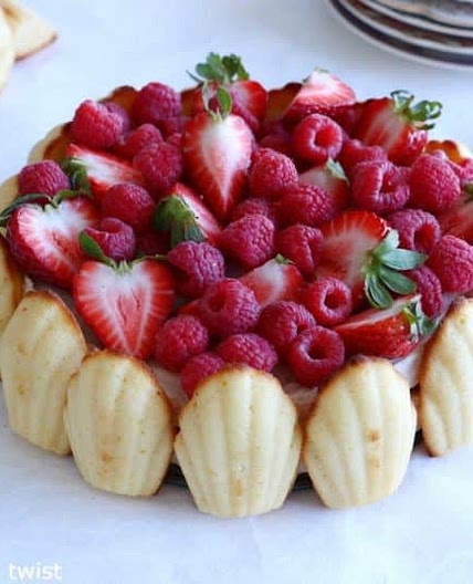 Madeleine Strawberry Charlotte Cake