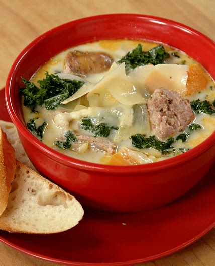 Roasted Sweet Potato & Sausage Kale Soup