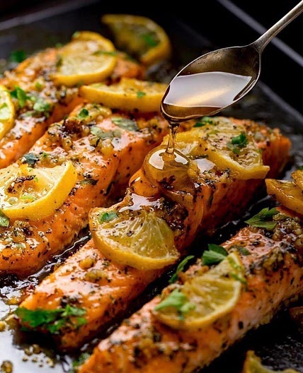 Garlic butter baked Salmon