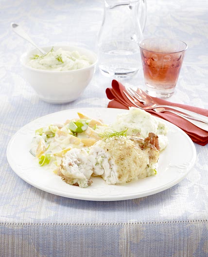 Fischroulade mit Meerrettichpüree-Füllung