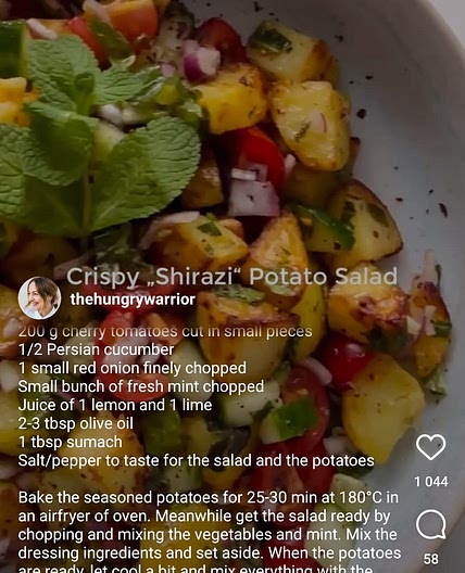 Crispy shirazi potato salad