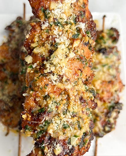 Garlic Parmesan Chicken Skewers