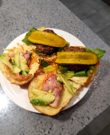 Beef n Pork Burger w Summer Harvest Pickles