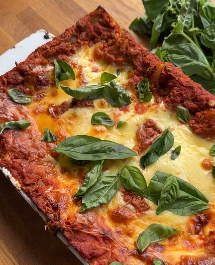 Lentil Lasagne with a layer of Tofu Spinach Ricotta