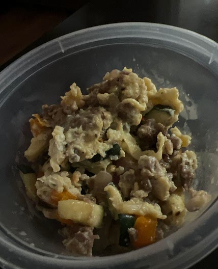 Sausage & veggie scramble