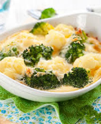 Gratin de chou-fleur/brocolis au carry
