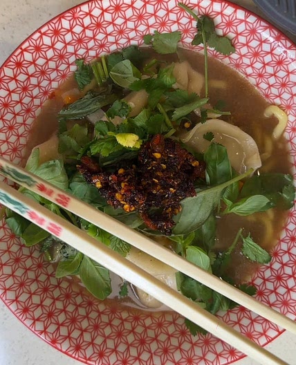 Quick easy Vietnamese Pho dumpling soup
