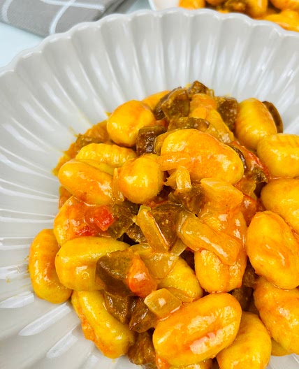 Gnocchi With Roasted Peppers And Chorizo