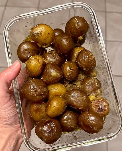 Slow cooker lemon garlic herb potatoes