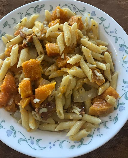 Pasta with Butternut Squash & Bacon