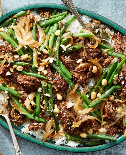 Mongolian Beef with Rice & Green Beans