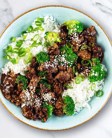 Teriyaki meatloaf with broccoli