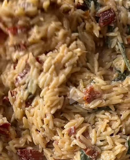 Italian sausage orzo & boursin pasta bake