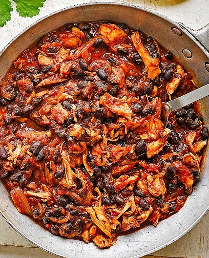 Pulled Chicken and Black Bean Chilli