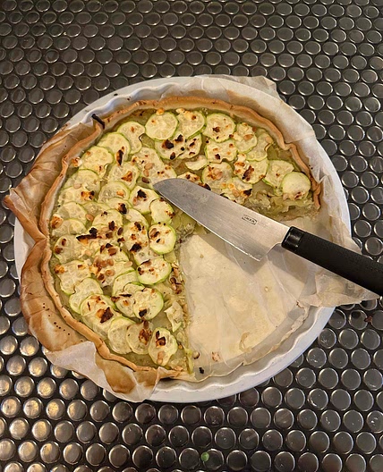 Tarte protéinée courgette fêta 