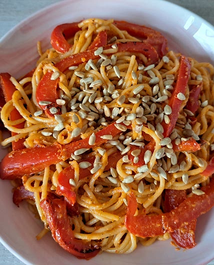 Pasta mit gebratener Paprika