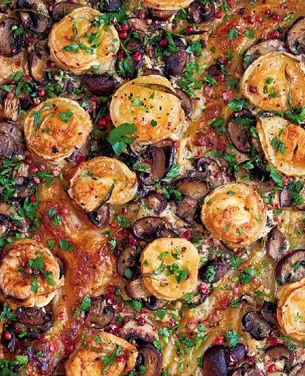 Rosemary, Goat’s Cheese and Mushroom Tart with Pink Peppercorns