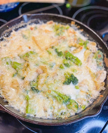 Chicken Broccoli Lasagna Skillet
