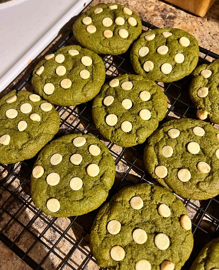 Matcha Cookies With White Chocolate Chips