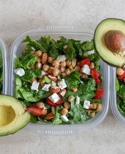 WWL Strawberry Spinach Salad With Feta and Chickpeas