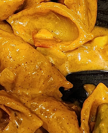 Coconut milk curried macaroni
