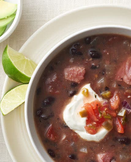 Slow-Cooker Cuban Black Bean and Ham Soup