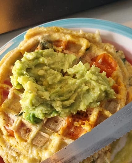 Waffle salado para el desayuno