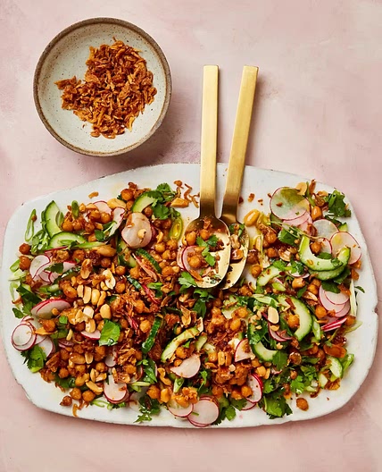 Miso and peanut butter chickpea salad