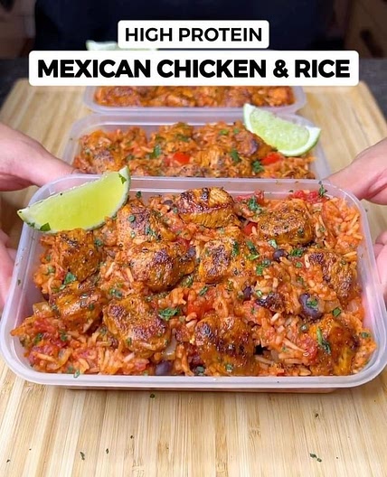 High Protein Mexican Style Chicken &amp; Rice Meal Prep!🇲🇽🍗