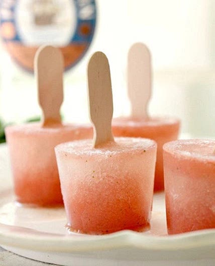 Watermelon and mint gin pops