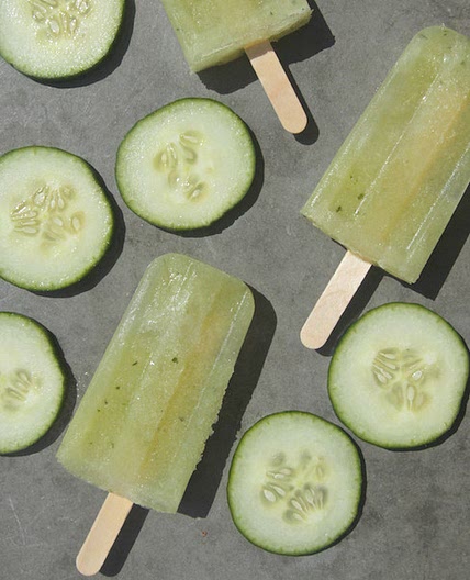 Cucumber gin popsicles