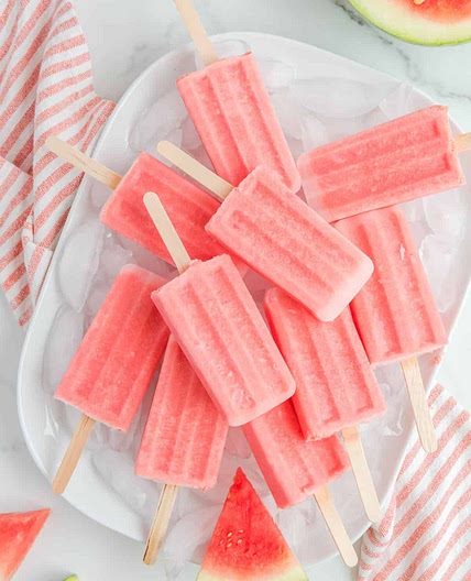 Watermelon mojito popsicles