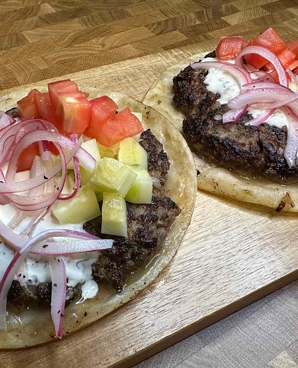 Mediterranean Smash Burger Taco 