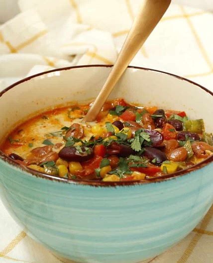 Creamy Mexican Corn and Bean Soup