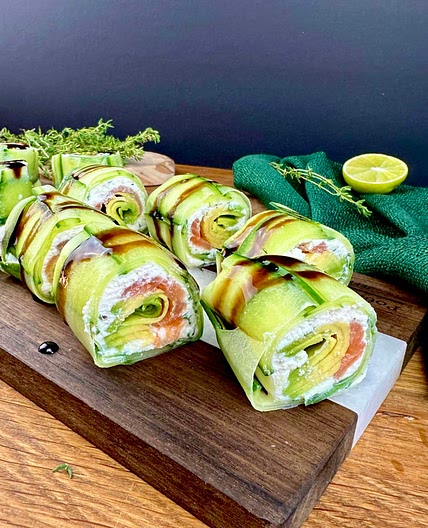 Ricotta Salmon Cucumber Roll