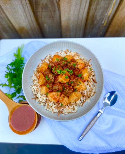 Kofta & Potato Stew with Vermicelli Rice