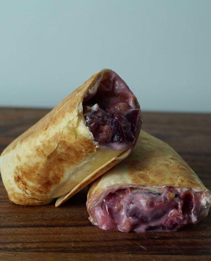 Cherry cheesecake burrito