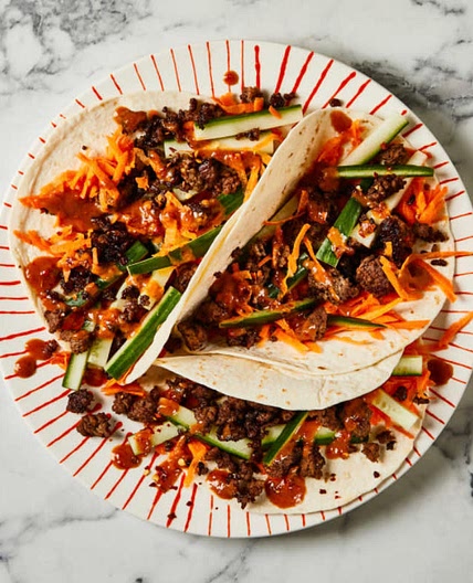 Sticky Beef Satay Wraps