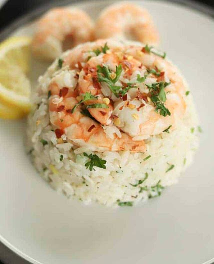 Lemon Garlic Shrimp and Rice