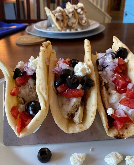 Greek-Style Chicken Wraps with tzatziki