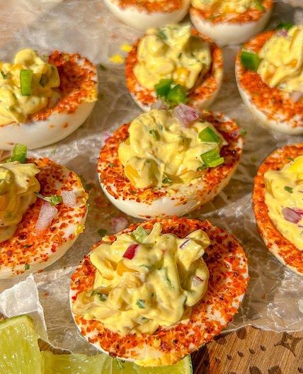 Street Corn Deviled Eggs 👩🏽‍🍳